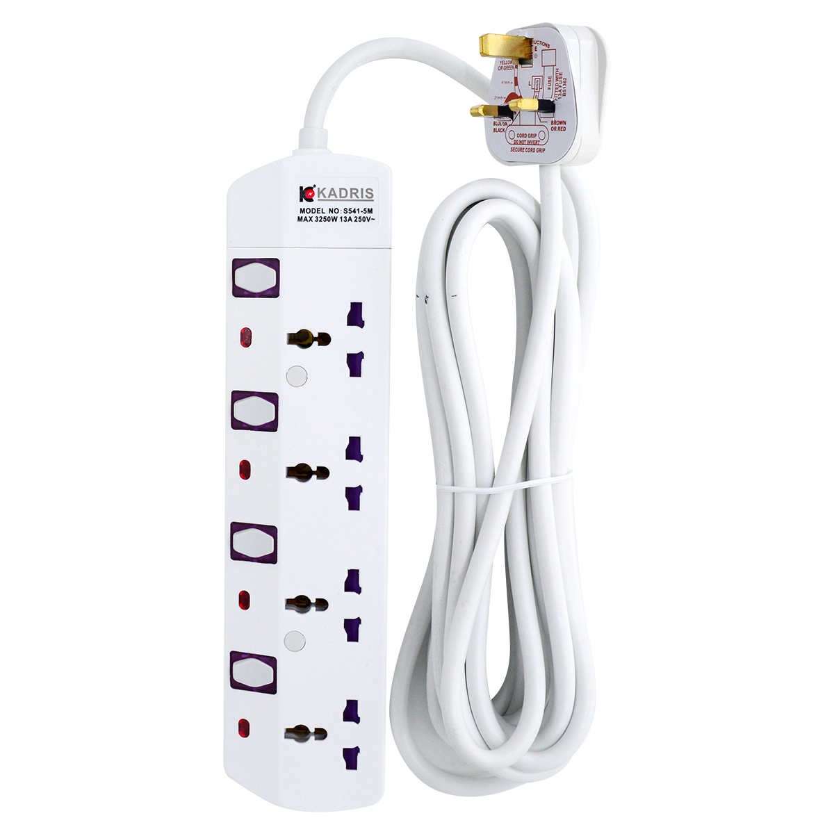 EX-1613 KADRIS 4 WAY EXTENSION SOCKET S541- 5 METER