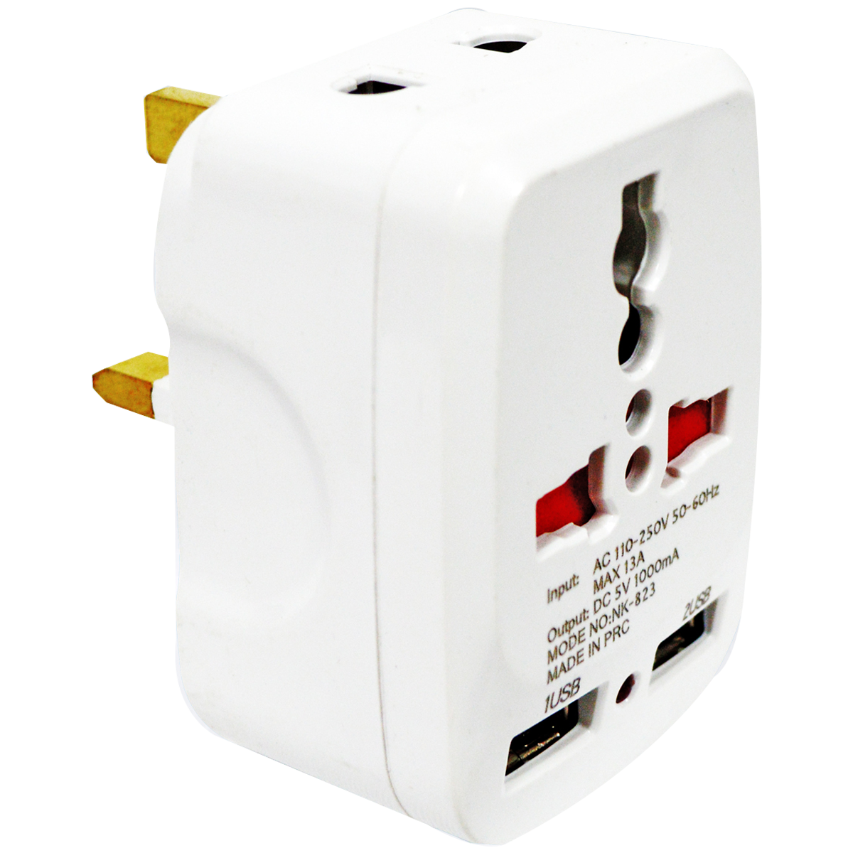 MU-1145 KADRIS 13 AMP TRAVELLING MULTYPLUG W/USB