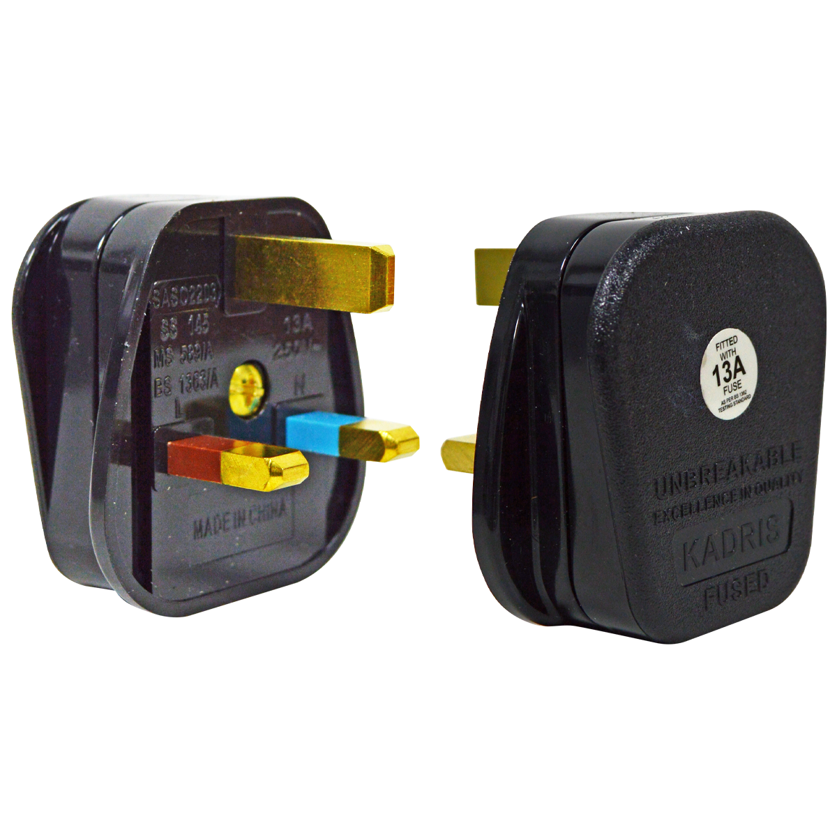 MU-1170 KADRIS 13AMP TOP PLUG  688 -QC 333 - BLACK